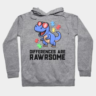 Autism Shirts For Boys Dinosaur TRex Awareness Puzzle Piece Hoodie